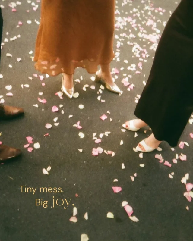 Confetti on the floor. Crushed petals. Empty glasses. These aren’t just leftovers—they’re love stories in the details. 
Your wedding day isn’t made of perfect poses. It’s made of tiny messes that mean everything.

#weddings #weddingonfilm #wedding2025